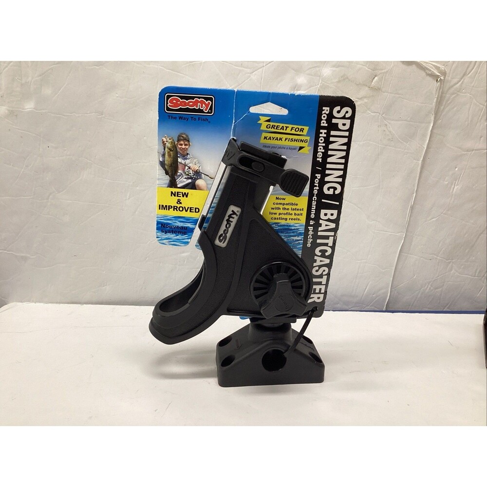 Scotty 280 bait caster/spinning rod holder w/241 deck/side mount- black